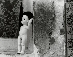 Tuscany Architecture Photos Prints: Doll on a window sill