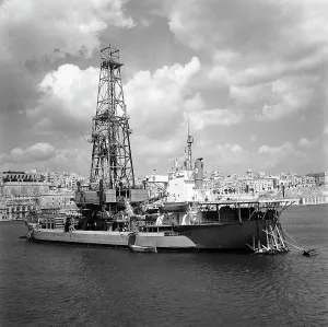 City View From The Sea Prints: A drill ship, Malta