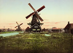 Rural Farming Life Prints: A Dutch wind-mill
