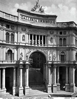 Images Dated 17th December 2014: Entrance to the Umberto I Gallery in Naples: work of Ernesto de Mauro built between 1887-1890