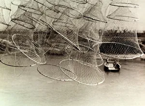 Vintage Fishing Equipment Prints: Fishing nets