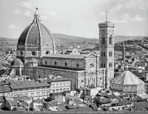 Cathedral Prints: Cathedral of Florence from the dome of the chapel of the Princes