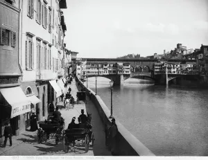 Street Art Prints: View of the Ponte Vecchio in Florence Lungarno Acciaiuoli