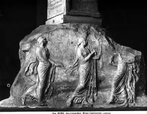 European Ancient Civilization Art Prints: Fragmented bas-relief of a triangular altar