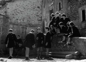 A group of young students