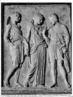 Images Dated 17th March 2017: Hermes, Orpheus and Euridice, relief, Roman copy of a greek original