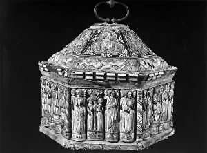 Female Portrait In Costume Prints: Hexagonal casket from the workshop of the Embriachi