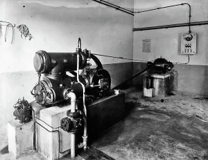Hide processing machine inside the Pedani tannery