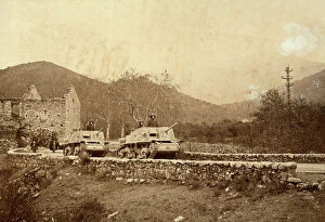 Images Dated 30th September 2014: Italian armoured vehicles in Corsica during World War II