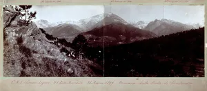 Pine Tree Forest Landscape Prints: Mountain panorama of the Sciarborasca trail