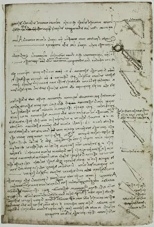 Notes on motion, written by Leonardo da Vinci, part of the Arundel Codex 263, c.143r, housed in the British Museum of London