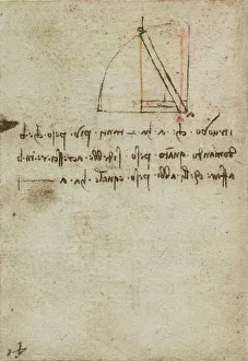 Notes on physics, writings from the Codex Forster III, c.50v, by Leonardo da Vinci, housed in the Victoria and Albert Museum, London