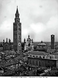 Late Gothic Architecture Europe Prints: Panoramic view of the Cathedral