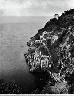 Mediterranean Rock Formations Prints: Panoramic view of Conca dei Marini