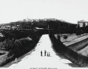 Panoramic Landscape Photography Prints: Panoramic view of the road to Osimo