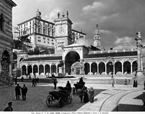 Related Images Collection: Piazza Libert, formerly Vittorio Emanuele, in Udine. In the background the elegant portico of San