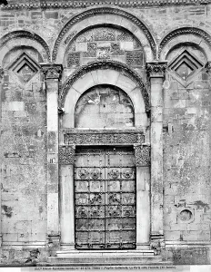 Romanesque Portal Prints: The portal, designed by Oderisio da Benvenuto