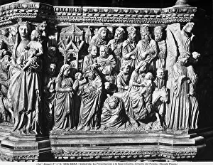 Nicola Pisano Pulpit Prints: The presentation at the temple and the flight to Egypt