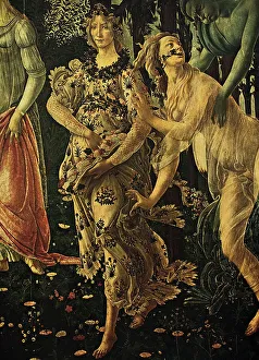 Primavera, detail, tempera on panel, Botticelli, Sandro (1445-1510), Uffizi Gallery, Florence