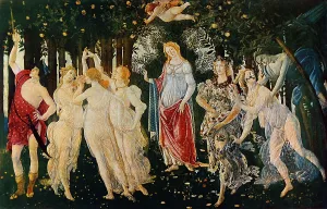 Prints of Primavera; work of Sandro Botticelli. Uffizi Gallery, Florence Painting Early Renaissance, Renaissance, Renaissance-Baroque styles and periods, Europe, First and Second Millennium A.D Sandro Botticelli Prints: Primavera; work of Sandro Botticelli. Uffizi Gallery, Florence