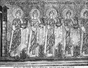 Ancient Christian Artwork Prints: Detail of the Procession of the Virgins