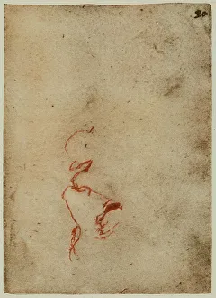 High Renaissance Art Style Prints: Profile of a face, drawing from the Codex Forster II