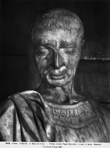 Donatello Statue Prints: Prophet, detail of the face, statue attributed to Donatello