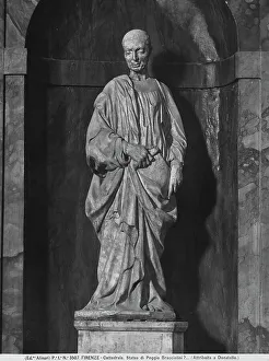 Donatello Statue Prints: Prophet, statue attributed to Donatello