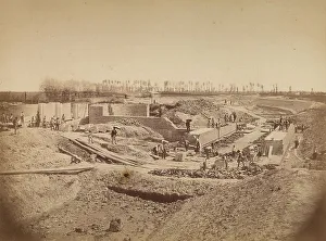 Reclamation work on the Veronese and Ostigliese swamps: workers involved in the construction of the regulatory basin for the waters of Buss Naviglio near Torretta Veneta