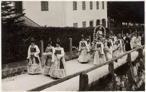 Religious procession at Ortisei