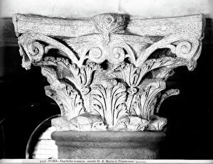 Images Dated 6th September 2007: Roman capital from the second century, Church of Santa Maria in Trastevere, Rome