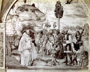 High Renaissance Style Prints: Saint Benedict teaching the peasants