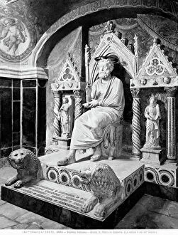 Images Dated 26th August 2008: Saint Peter in the chair, art of the third century, Vatican Grottoes, St