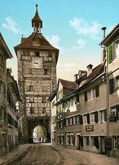 German Renaissance Buildings Prints: The Schnetzthor (Tower Gate) of Constance, Germany, which leads to Husenstrasse