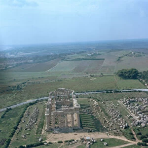 Greece Collection: Selinunte: aerial view of the archaeological site with the Temple E