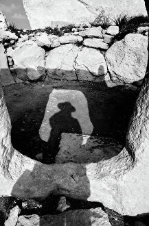 Images Dated 5th May 2016: Shadow of a visitor in a Maltese archaeological site