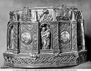 European Renaissance Baroque Style Prints: Silver base for the statue of St