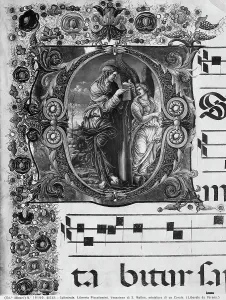St Matthew's Vocation. Historiated initial of a Choir Book illustrated by Liberale da Verona and preserved in the Piccolomini Library in Siena