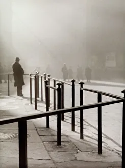 Foggy City View Prints: Street with cloud