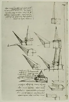 High Renaissance Drawing Techniques Prints: Studies on geometry with cubes and pyramids