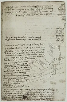 Renaissance Baroque Period Art Prints: Study on construction, written by Leonardo da Vinci