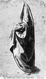 Study of a drapery attributed to Leonardo da Vinci, preserved in the Royal Library, Turin