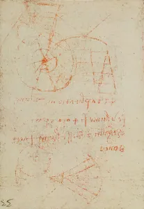 Study on light, drawing from the Codex Forster III, c.58v, by Leonardo da Vinci, housed in the Victoria and Albert Museum, London