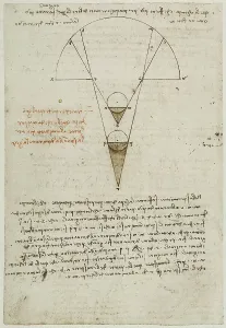 Study of light, work of Leonardo da Vinci belonging to the Code A (2172 complements), c.90v, preserved at the Institute of France in Paris