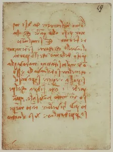 Renaissance Artist Leonardo Da Vinci Prints: Study on the movements of man, writings from the Codex Forster II