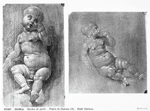 Study of a nude infant, drawing attributed to Piero di Cosimo preserved in the Gabinetto Nazionale delle Stampe (National Print Cabinet) in Rome