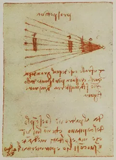 European Renaissance Period Artwork Prints: Study on perspective, writings from the Codex Forster II