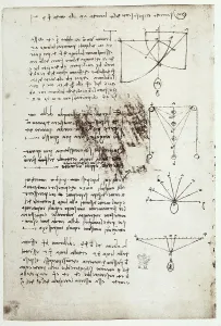 Study of Physics, drawing by Leonardo da Vinci, taken from the Arundel Manuscript 263, c.3r, preserved in the British Museum, London
