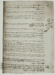 British Museum London Collection Prints: Study on shadows, written by Leonardo da Vinci