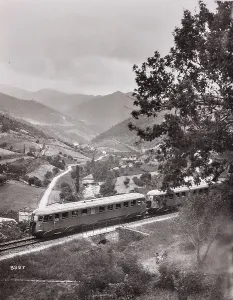 Train in a mountain landscape